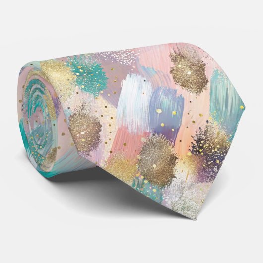 Vibrant Diagonal Brushstroke Pattern ネクタイ (ロール)