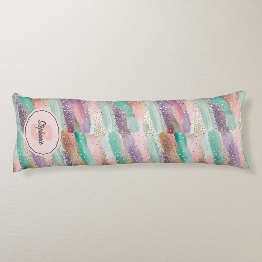 Vibrant Diagonal Brushstroke Pattern (2) ボディピロー (裏面)