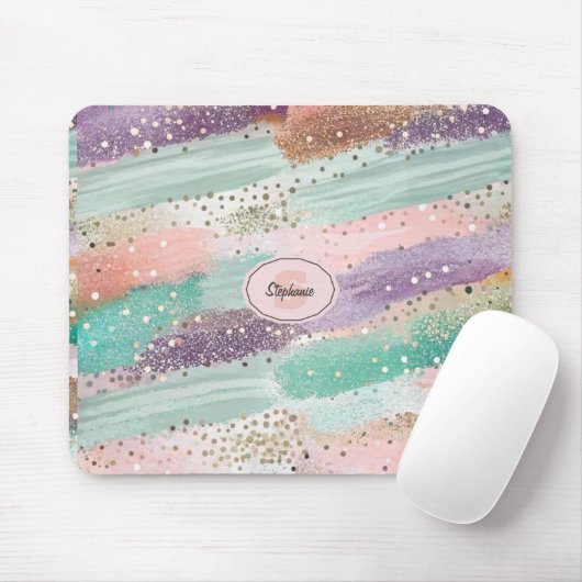 Vibrant Diagonal Brushstroke Pattern (2) マウスパッド (マウス)