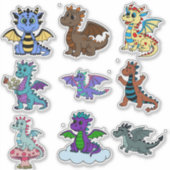 Vibrant Dinosaur Sticker Set for Kids - Fun & Colo シール (正面)