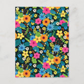 Vibrant Ditsy Flowers Floral Pattern-43785 ポストカード (正面)