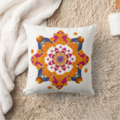 Vibrant Diwali Marigold Rangoli Pillow Cover クッション (ブランケット)