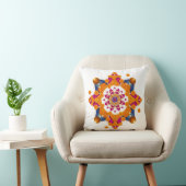 Vibrant Diwali Marigold Rangoli Pillow Cover クッション (椅子)