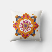 Vibrant Diwali Marigold Rangoli Pillow Cover クッション (裏面)