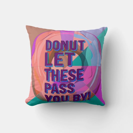 Vibrant Donut with Motivational Text Graphic クッション (正面)
