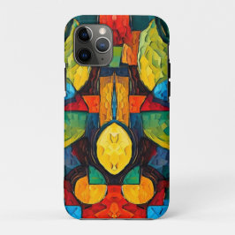 Vibrant Dreams Geometry – 斬新なモダンアブストラクトアート iPhone 11 Proケース
