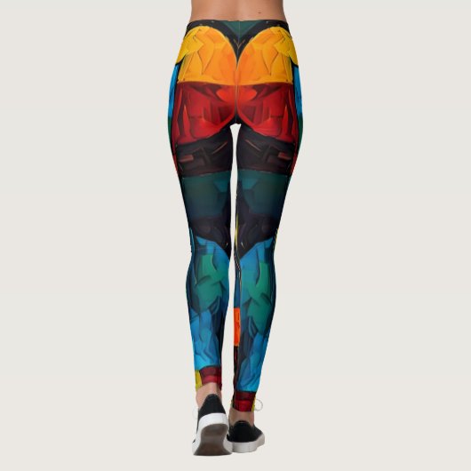 Vibrant Dreams Geometry – Bold Modern Abstract Art レギンス (裏面)