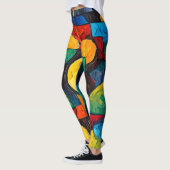 Vibrant Dreams Geometry – Bold Modern Abstract Art レギンス (左)