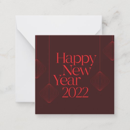 Vibrant, elegant, cool Happy New Year 2022 design ノートカード (正面)