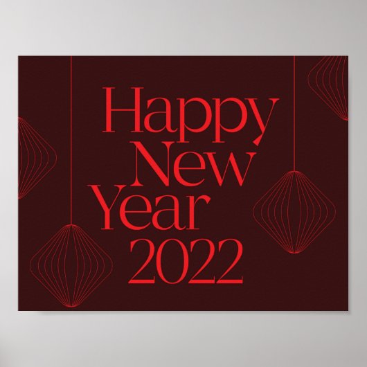 Vibrant, elegant, cool Happy New Year 2022 design ポスター (正面)