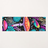 Vibrant Enchanted Forest Mushroom Artwork ヨガマット (正面(横))