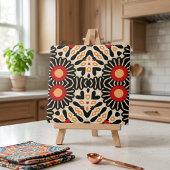 Vibrant Ethnic Arabesque Bohemian Mosaic Pattern タイル