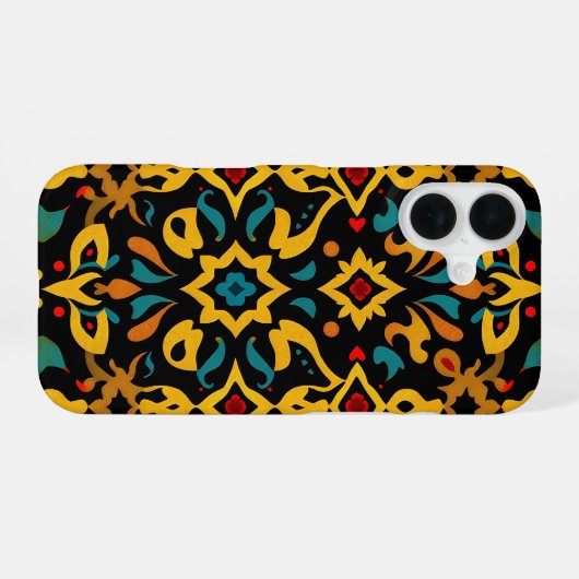 Vibrant Exotic Tile Phone Case iPhone 16ケース (裏面横)