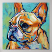 Vibrant Expressionist Frenchie Pop Art Portrait ポスター (正面)