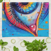 Vibrant Eye Soulful Vision Design キッチンタオル (折り畳み)