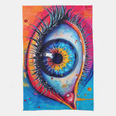 Vibrant Eye Soulful Vision Design キッチンタオル (縦)