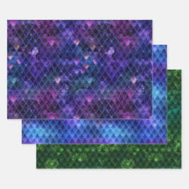 Vibrant Fantasy Dragon Scale Patterns ラッピングペーパーシート