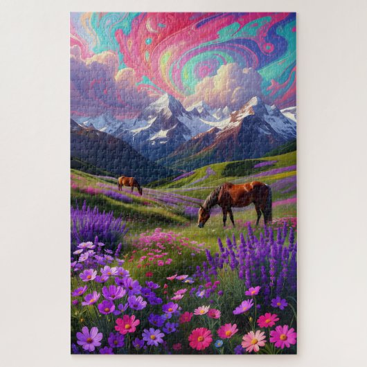 Vibrant Fantasy Nature - Oil Painting Style Puzzle ジグソーパズル (縦)