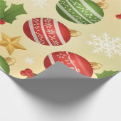 Vibrant Festive Christmas Ornaments and Candy Cane ラッピングペーパー (角)