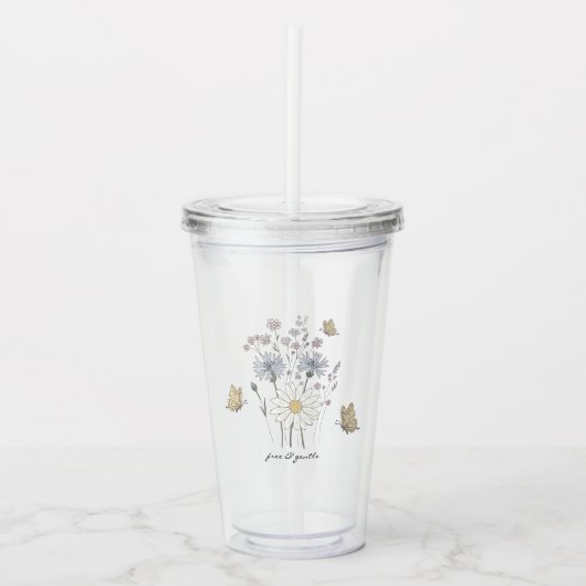 Vibrant field of wildflowers  アクリルタンブラー (正面)