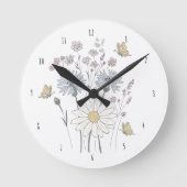 Vibrant field of wildflowers  ラウンド壁時計 (正面)