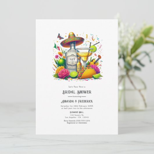 Vibrant Fiesta Let's Taco 'bout a Couple's Shower 招待状 (スタンド正面)