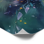 Vibrant Floral Abstract Painting with Explosion ポスター (角)