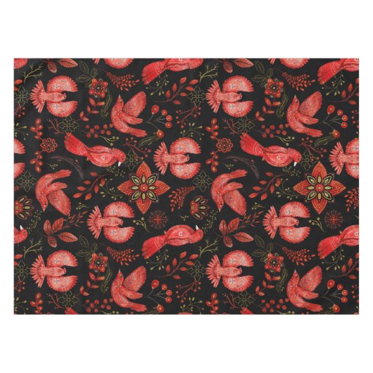  Vibrant floral and leafy pattern designs テーブルクロス (正面(横))