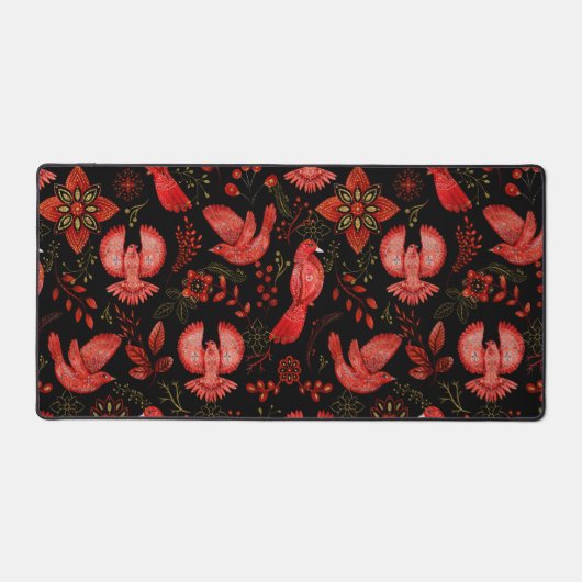  Vibrant floral and leafy pattern designs デスクマット (正面)