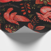  Vibrant floral and leafy pattern designs ラッピングペーパー (角)