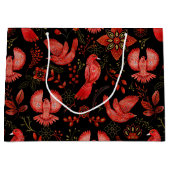  Vibrant floral and leafy pattern designs ラージペーパーバッグ (正面)