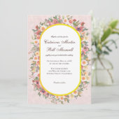 Vibrant Floral Arch Gold Frame Wedding Invitation 招待状 (スタンド正面)