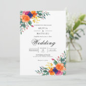 Vibrant Floral Arch Romantic Wedding 招待状 (スタンド正面)