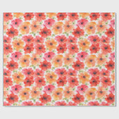 Vibrant Floral Blooms Wrapping Paper Elegant ラッピングペーパー (フラット)