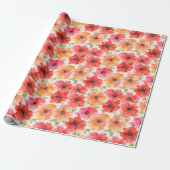 Vibrant Floral Blooms Wrapping Paper Elegant ラッピングペーパー (アンロールド)