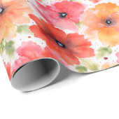 Vibrant Floral Blooms Wrapping Paper Elegant ラッピングペーパー (ロールコーナー)