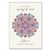 Vibrant Floral Delight Mandala Wedding Place Card  テーブルナンバー (正面)