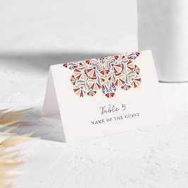 Vibrant Floral Delight Mandala Wedding Place Card  テーブルナンバー