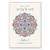 Vibrant Floral Delight Mandala Wedding Place Card  テーブルナンバー (正面)
