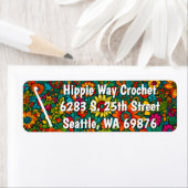 Vibrant floral design crochet hook RETURN LABEL ラベル (インサイチュ)
