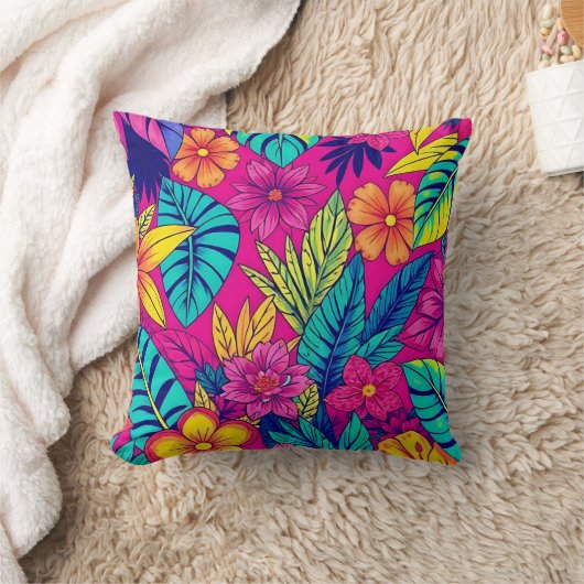 Vibrant Floral design cushion クッション (ブランケット)