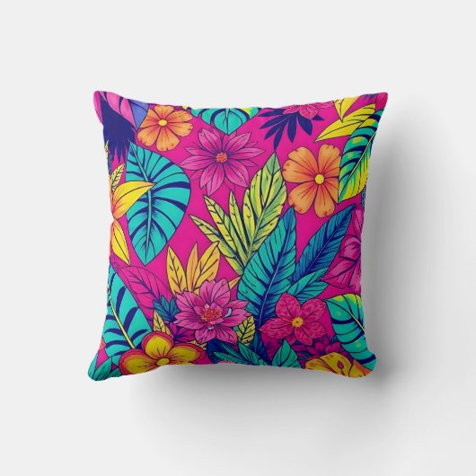 Vibrant Floral design cushion クッション (裏面)