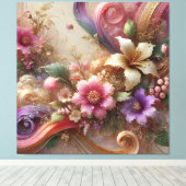 Vibrant Floral Extravaganza Canvas Art キャンバスプリント (インサイチュ (ウッドフロア))