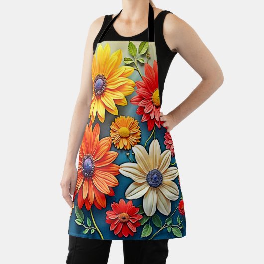 Vibrant Floral Fantasy Design エプロン (インサイチュ)