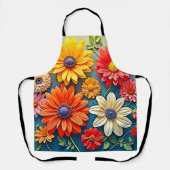 Vibrant Floral Fantasy Design エプロン (正面)