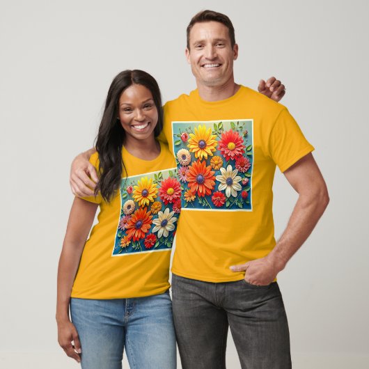 Vibrant Floral Fantasy Design Tシャツ (ユニセックス)