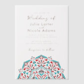 Vibrant Floral Fragrance Delight Mandala Wedding ベラム紙招待状 (正面)