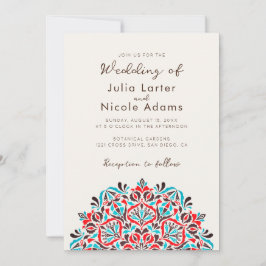 Vibrant Floral Fragrance Delight Mandala Wedding 招待状