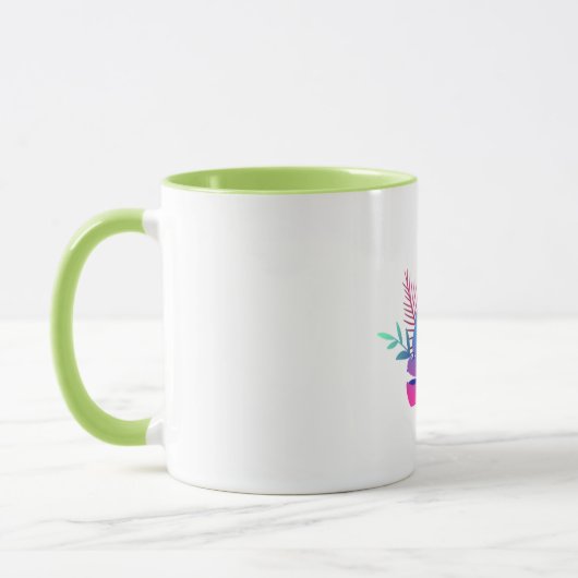 Vibrant Floral Garden Coffee Mug  Green Accents マグカップ (左)