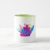 Vibrant Floral Garden Coffee Mug  Green Accents マグカップ (中央)